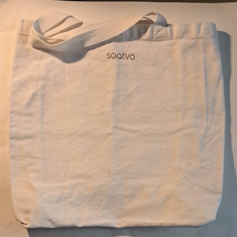 Saatva India Cotton Canvas Cream  Oversize Tote Bag